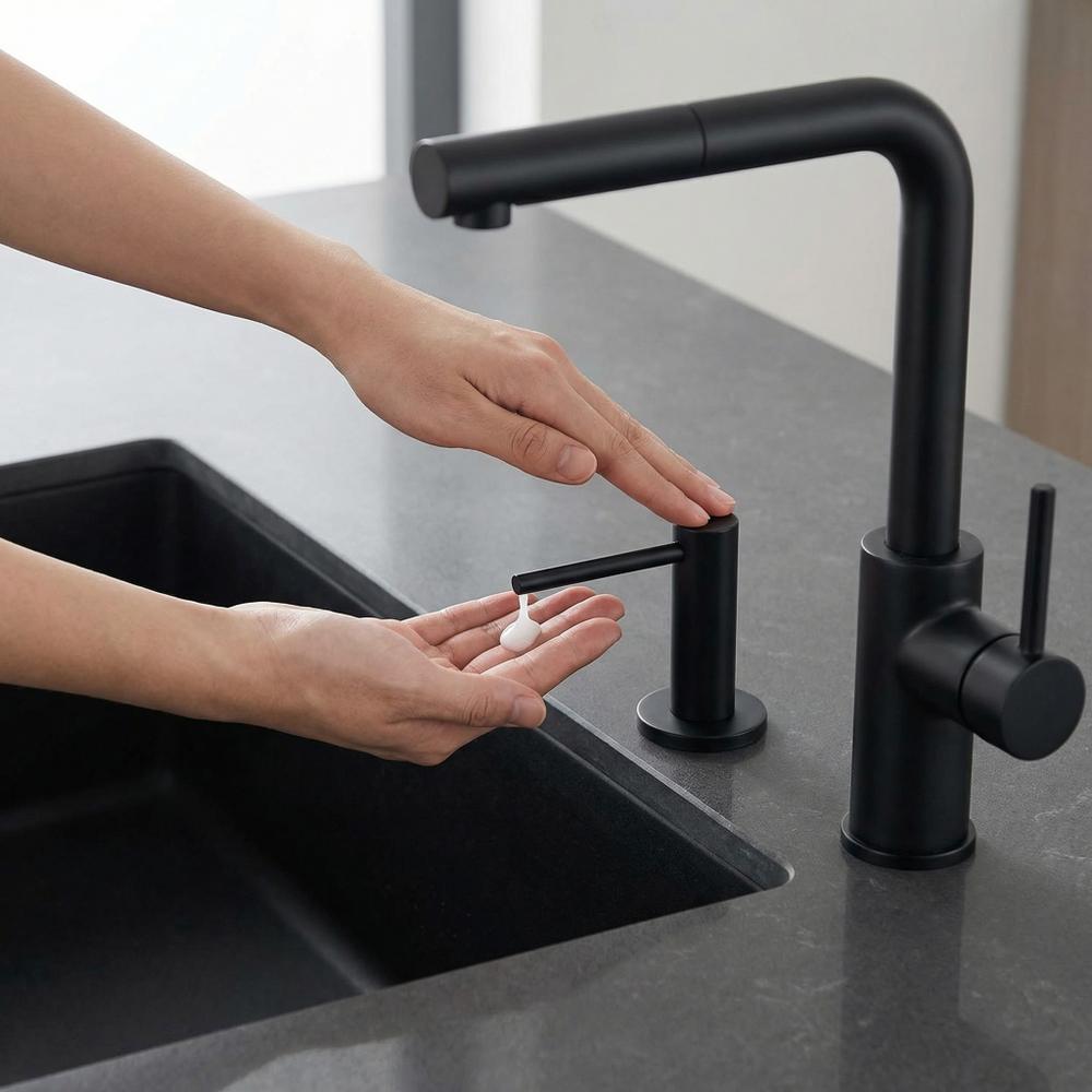 Dozownik zlewozmywakowy do płynu Rea DEX Czarny