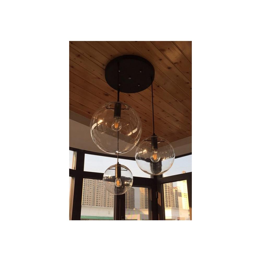 Hängelampe Glas Lassi Black 20+25+30 cm