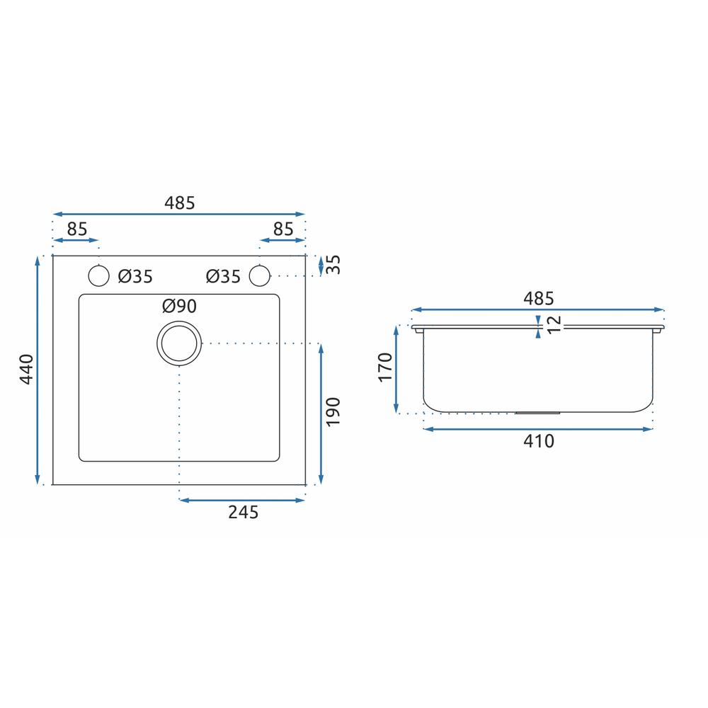 Granito kriauklė  West smėlio spalvos