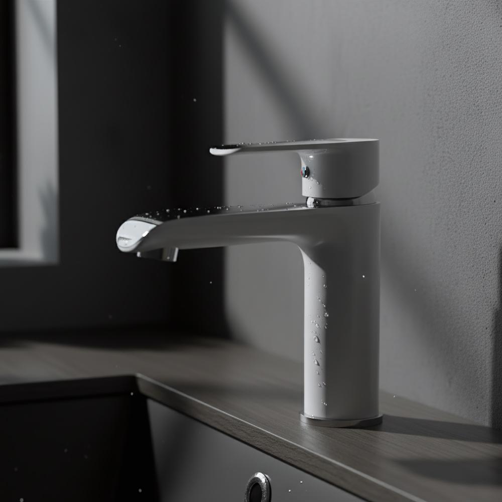 Umývadlová batéria REA BLOOM - chróm-biela, nízka