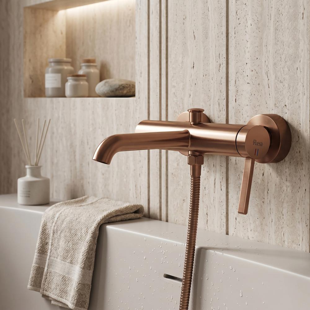 Baterie pentru cadă REA Rivo Brush Copper
