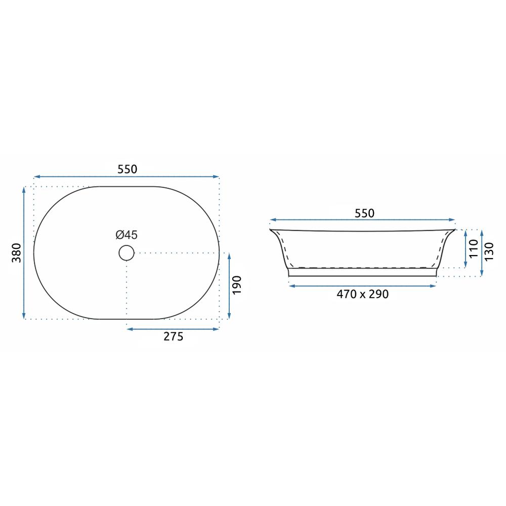Umyvadlo na desku REA WILMA RUSTIC