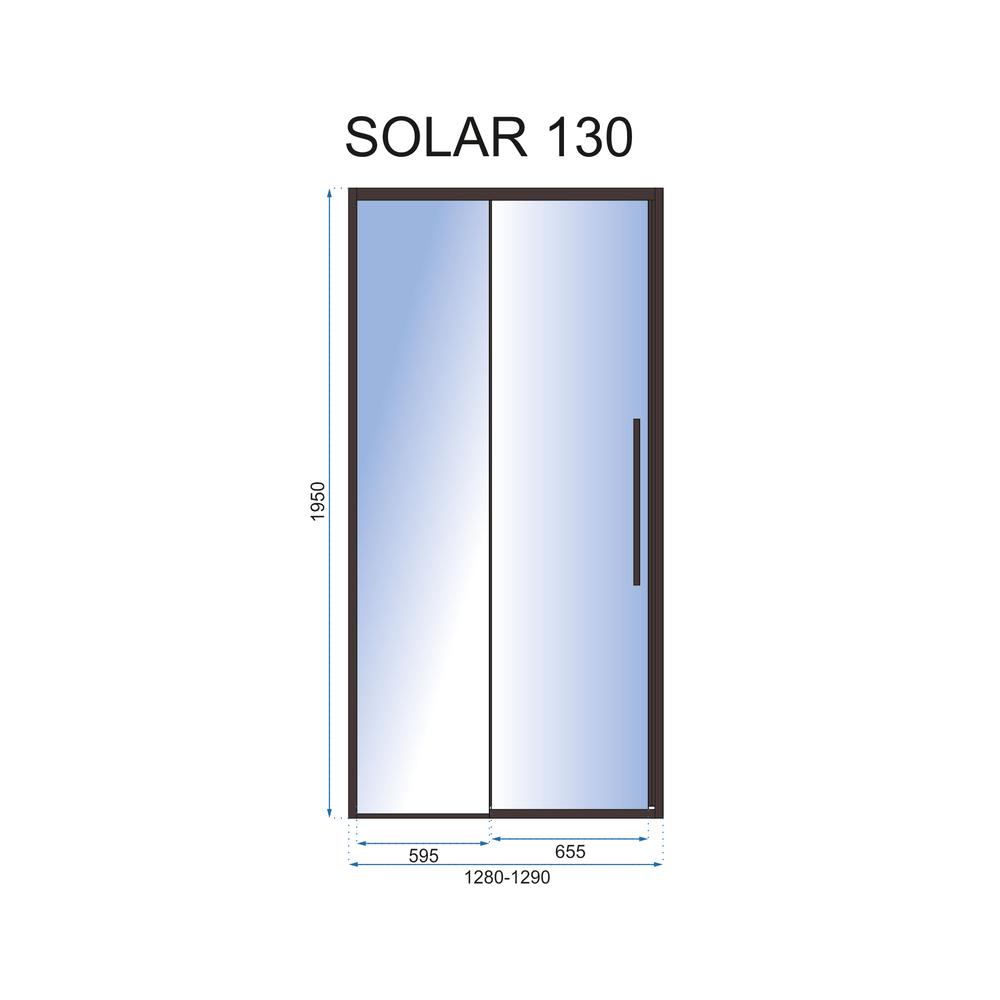 Tuš vrata SOLAR BLACK MAT 130