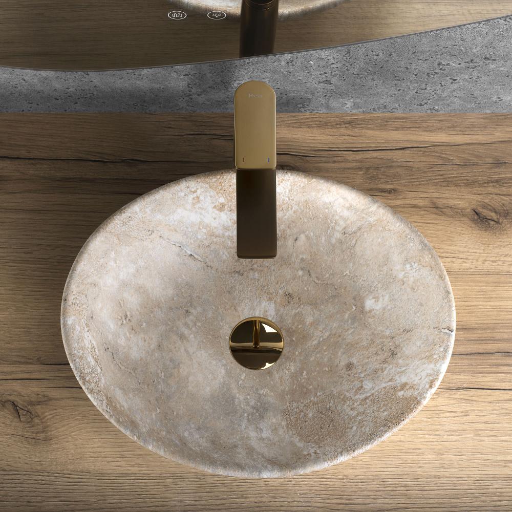 Νιπτήρας Επιτραπέζιος Rea Sofia Savana Matt/ 41 χ 34,5 χ μαρμάρινη εμφάνιση