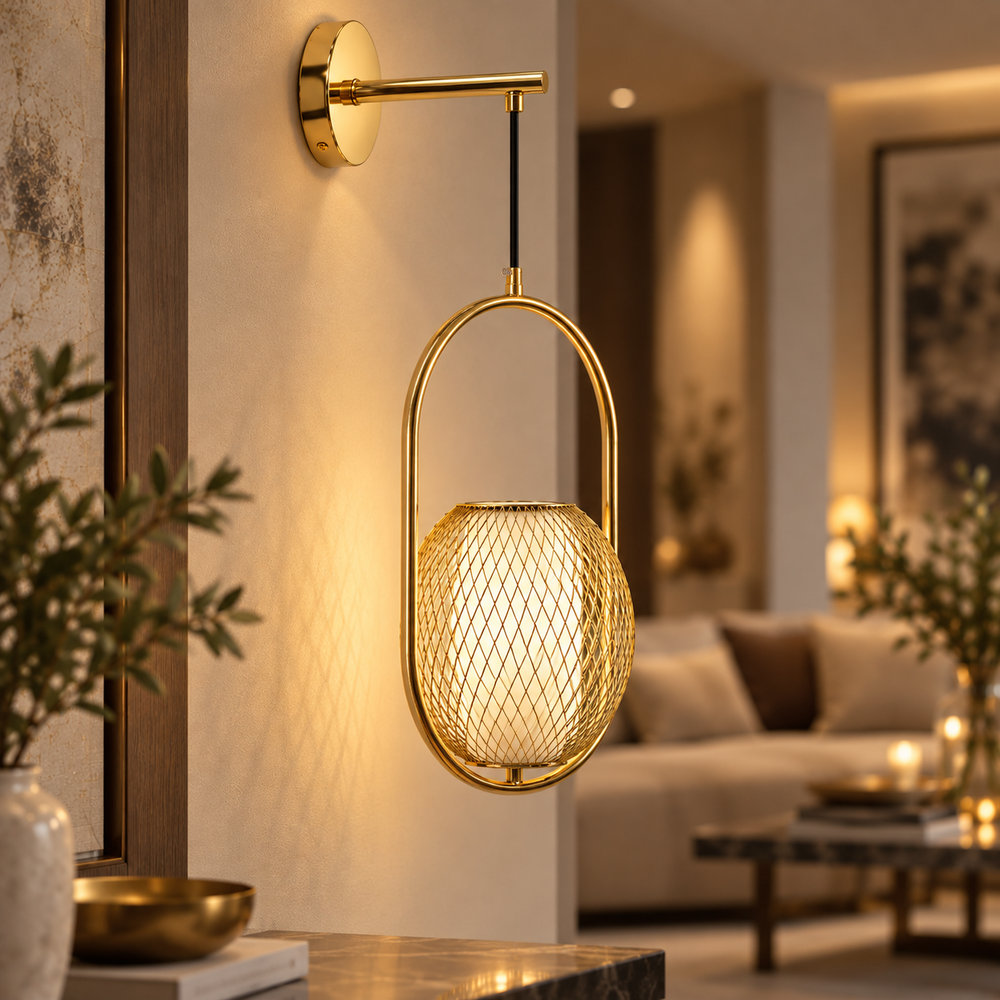 Lampa Ścienna Kinkiet APP1945-1W Złota