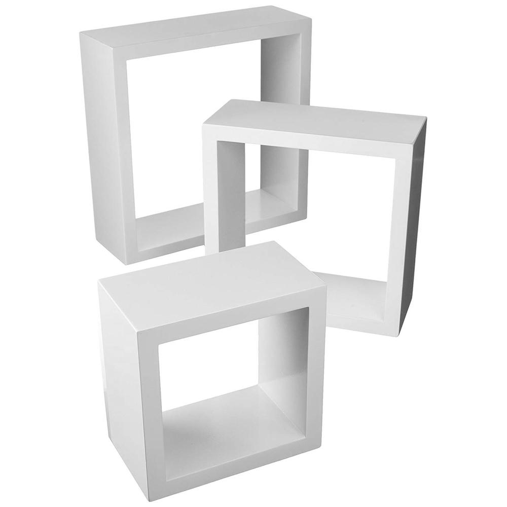 Półka Wisząca Ścienna Komplet 3 sztuk Biała FFT300/270/240