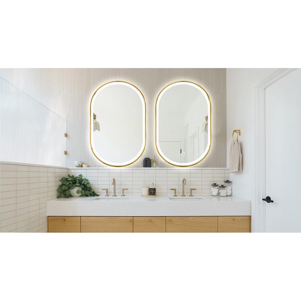 Mirror LED OLL 60x90 cm Brush Gold