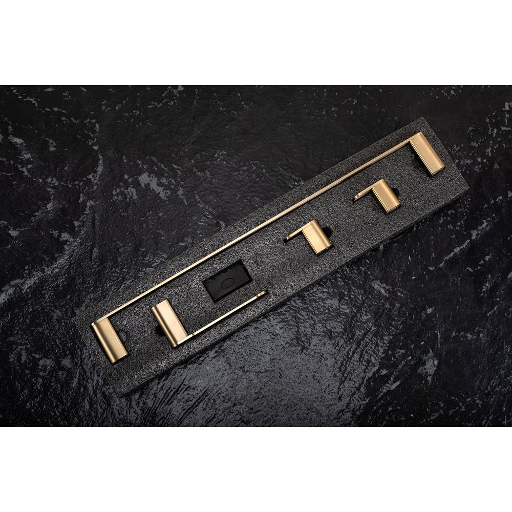 Kylpyhuonetarvikesetti Mati Brush Gold 4 osaa