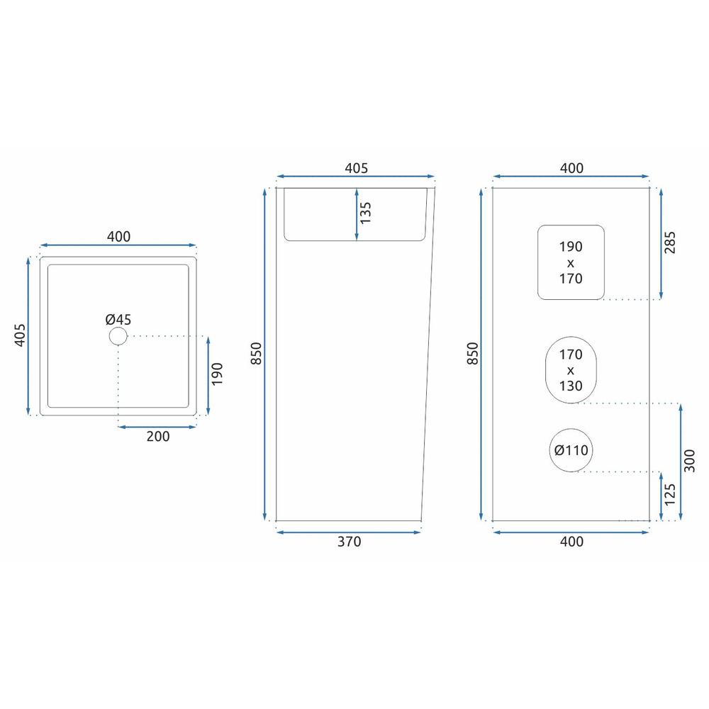 Umivaonik keramički samostojeći HOLLY
