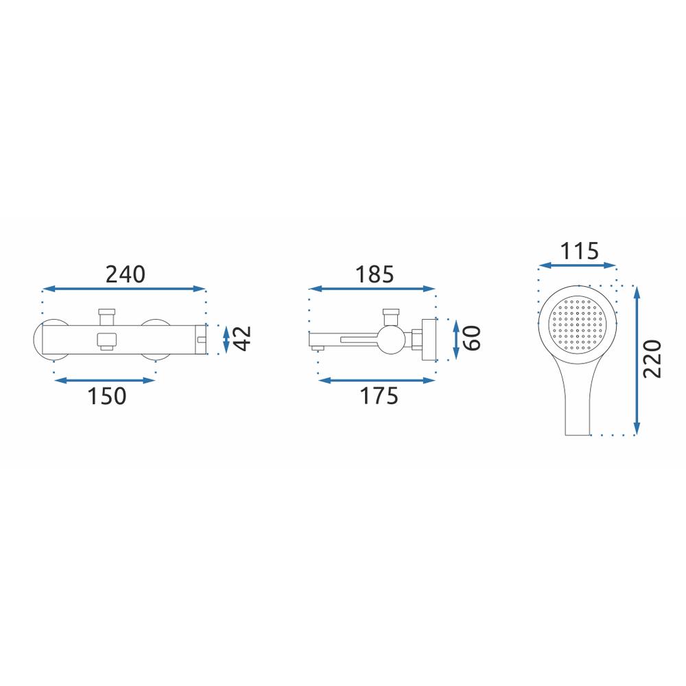 Bath faucet REA Polo Black Gold