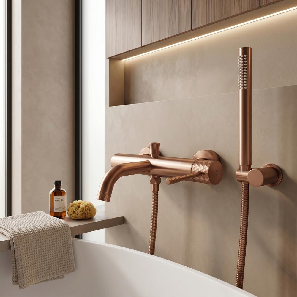 Bathroom faucet Rea Lungo Diamond Brush Copper