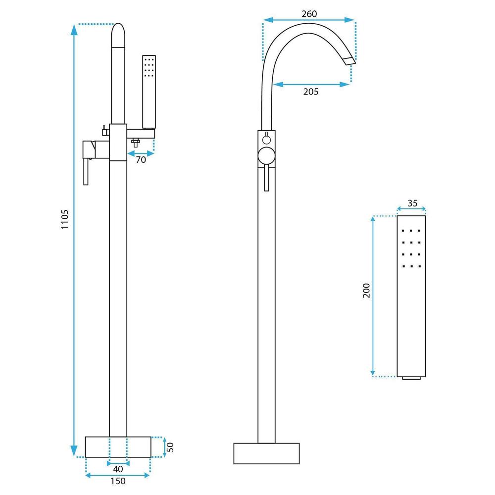 Free-standing faucet Rea Lungo White