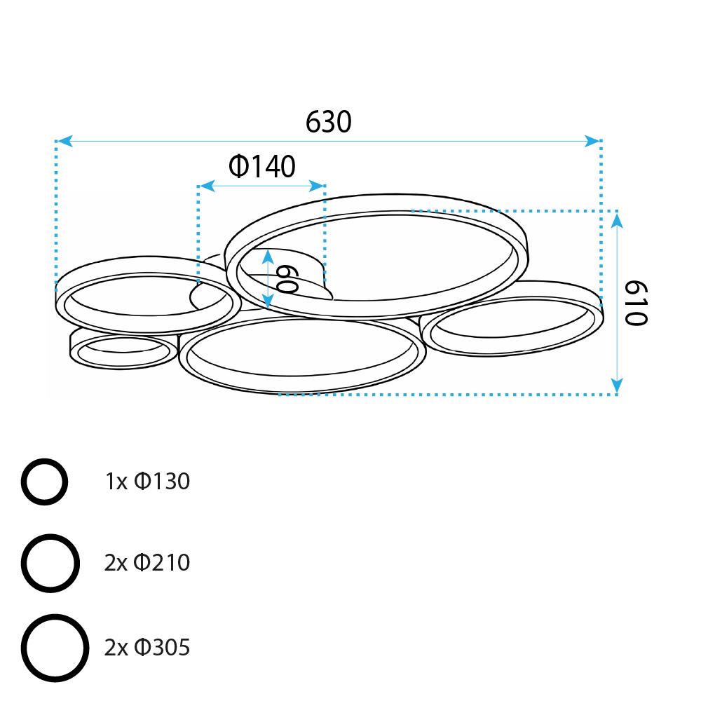 Lampa sufitowa LED APP1911-C Czarna