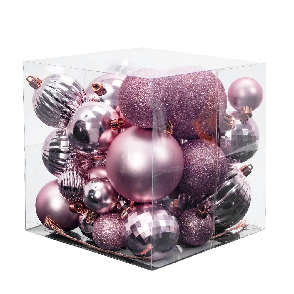 BOMBKI CHOINKOWE ROSE RED 36SZT 311433