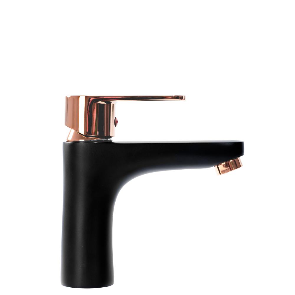 Bateria Umywalkowa REA MILD Black Rose-Gold Low