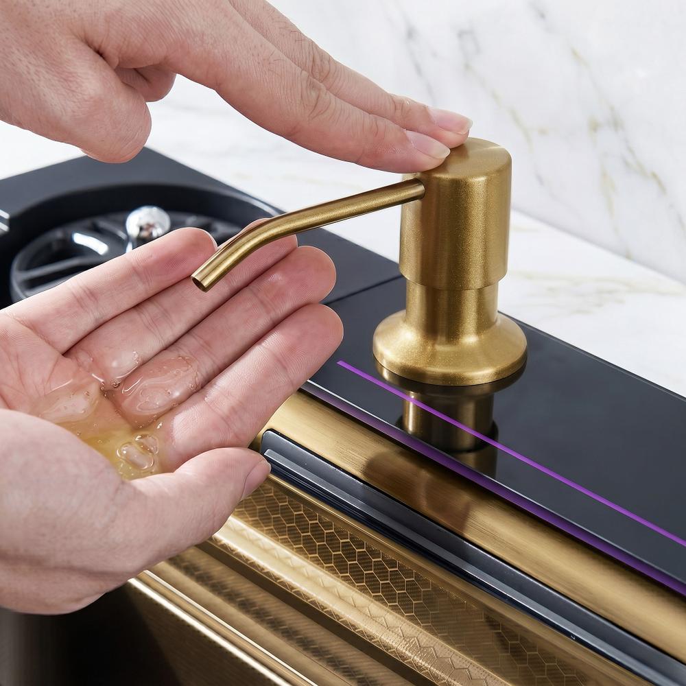 Wielofunkcyjny zlewozmywak stalowy 10w1 REA Alonzo Złoty Szczotkowany