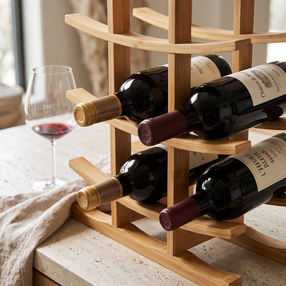 Stojak bambusowy na wino 371572