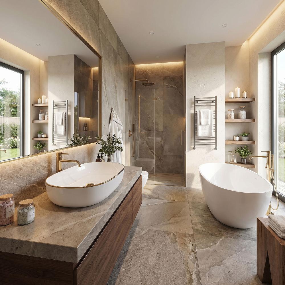 Umywalka nablatowa Rea CLEO 61 Gold Edge