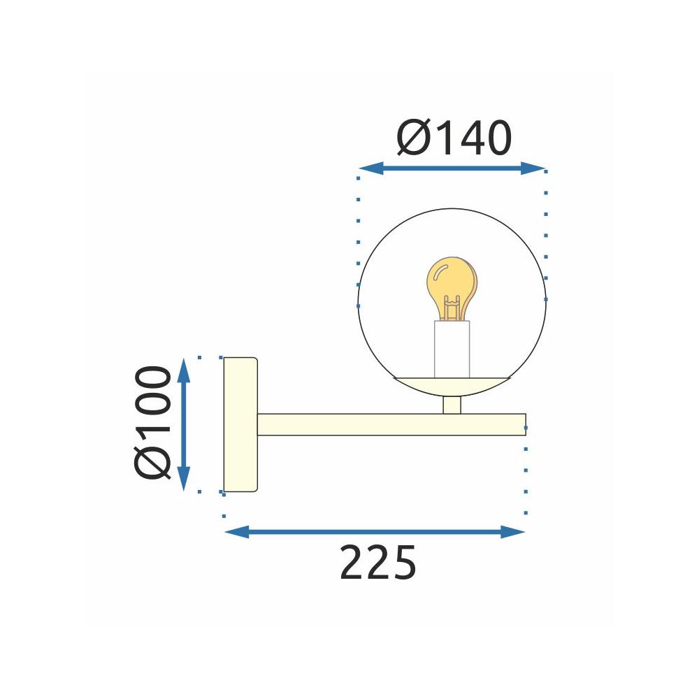 Wandlampe Kugel Gold APP684-1W