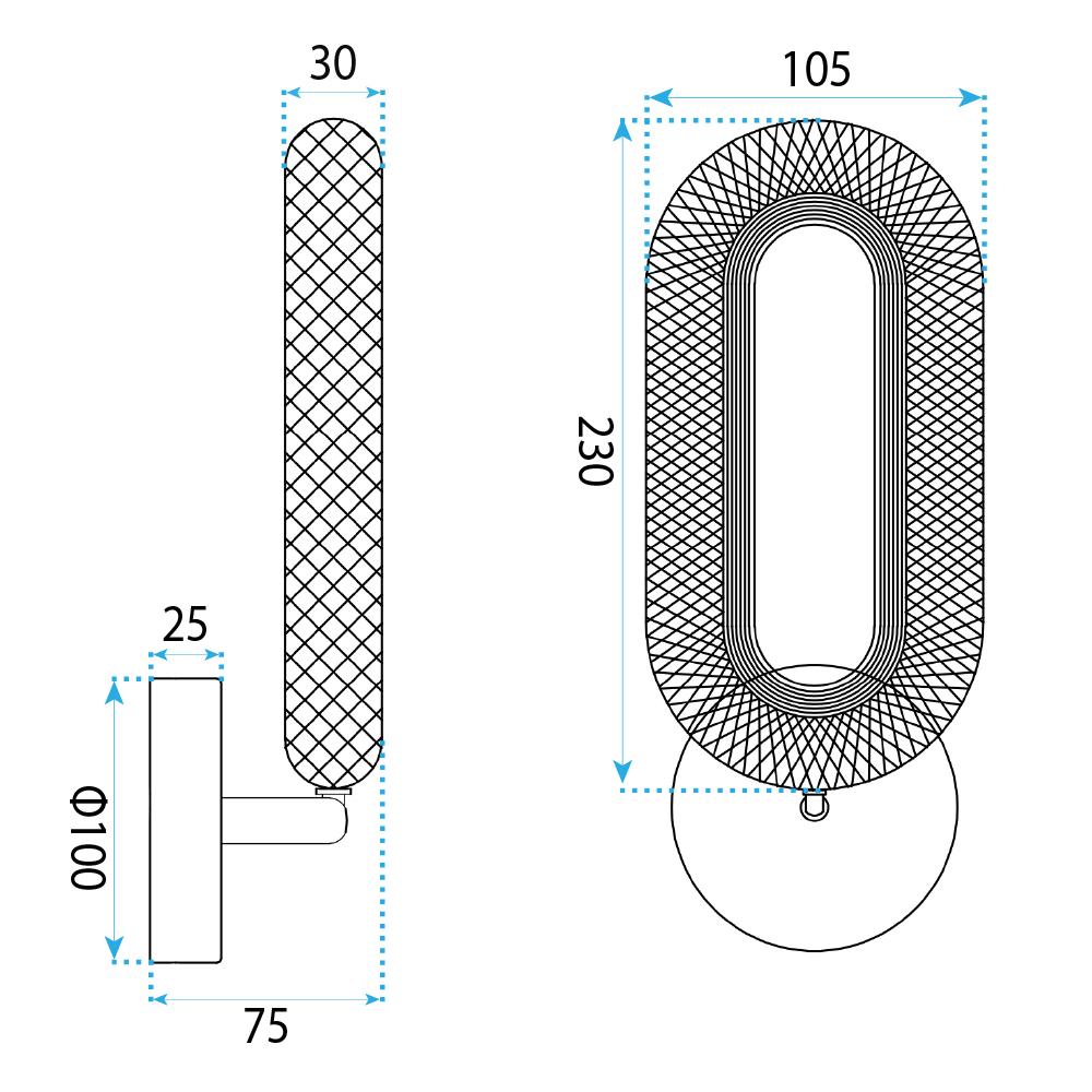KINKIET ŚCIENNY LED G171-W ZŁOTY