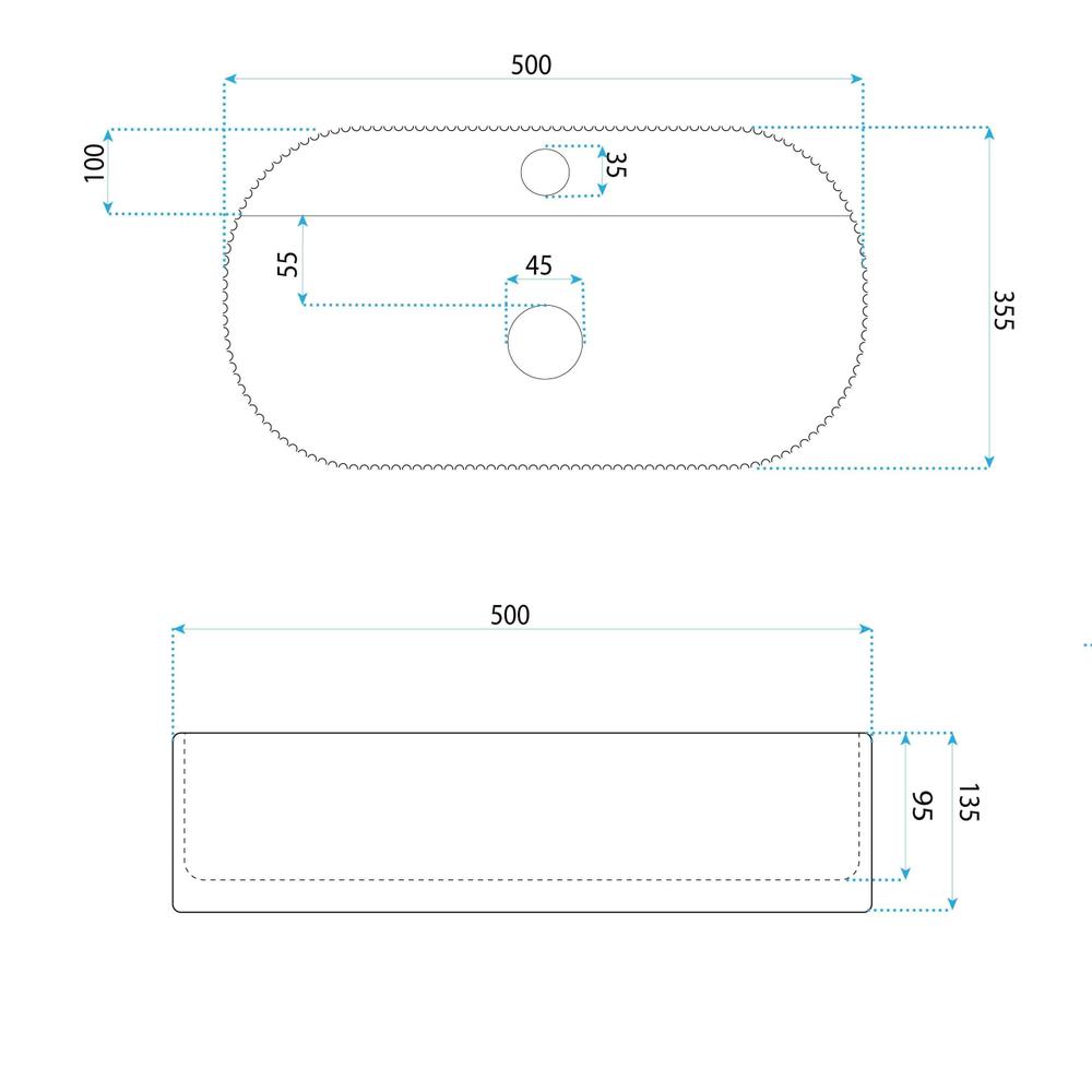 Countertop washbasin Rea Marcela 50 Kallisto