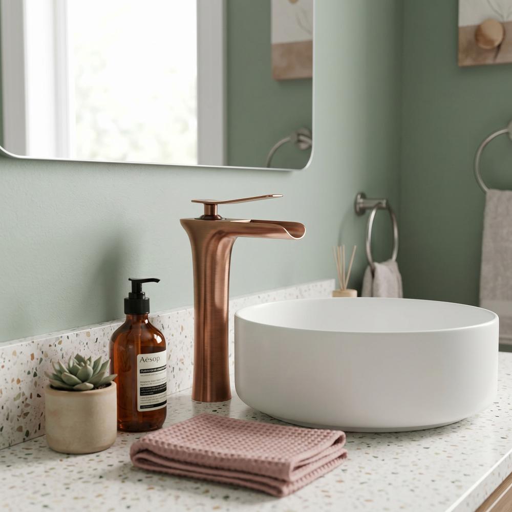 Rubinetto da lavabo Rea Laguna antique Brush Copper high