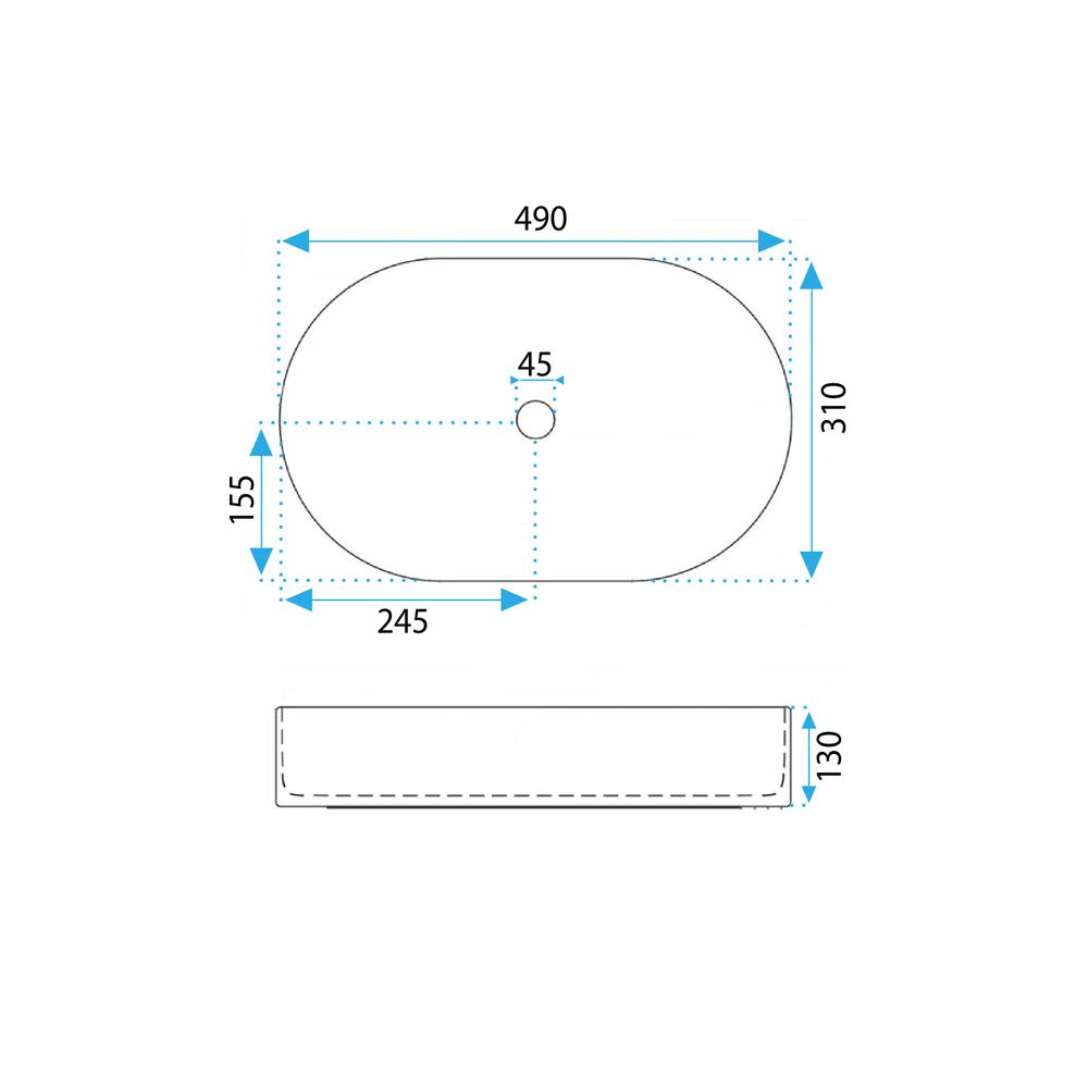 Vasque à poser Rea Vanda Baby Blue Matt