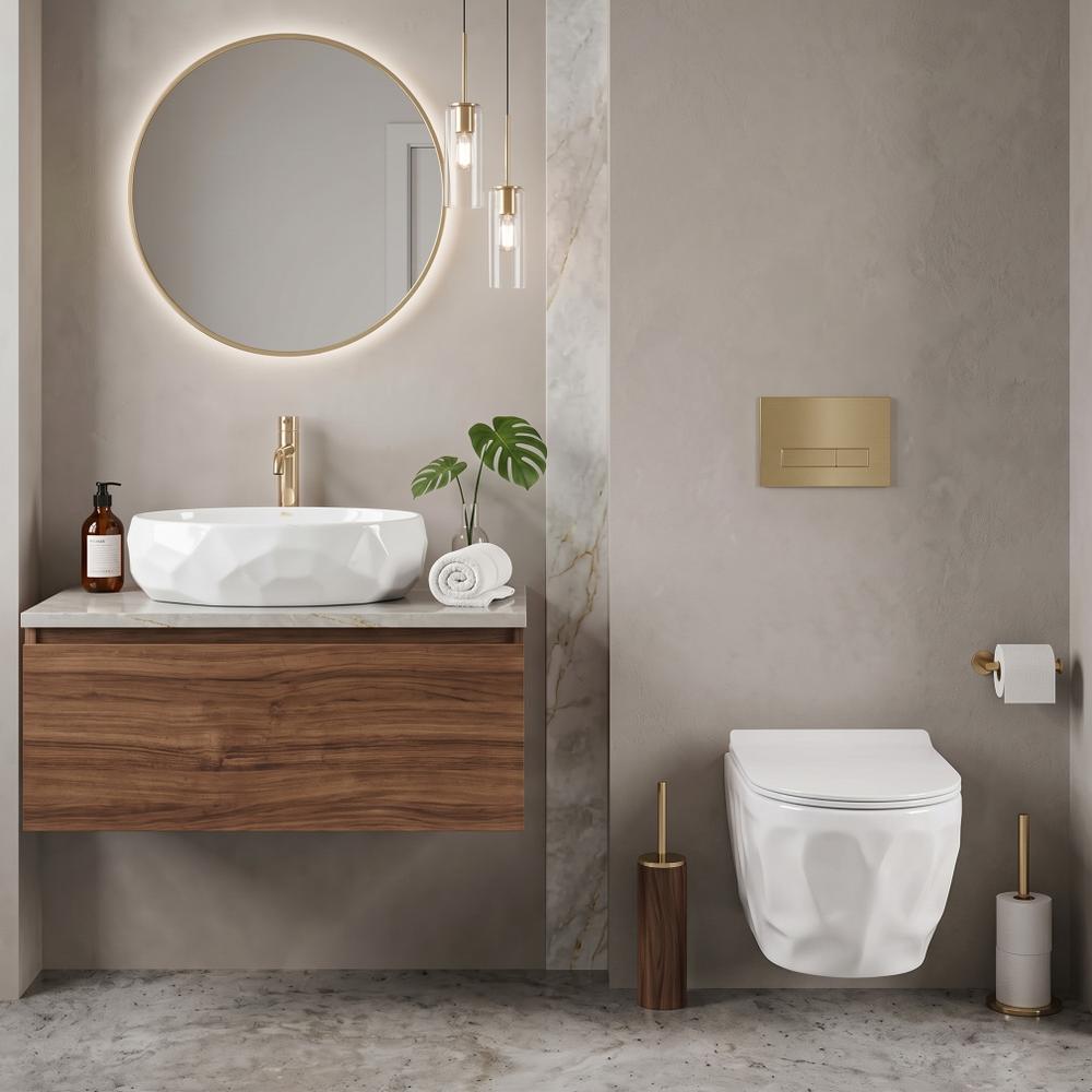 Zestaw Misa WC REA Gustavo Rimless podwieszana + Umywalka nablatowa Maya