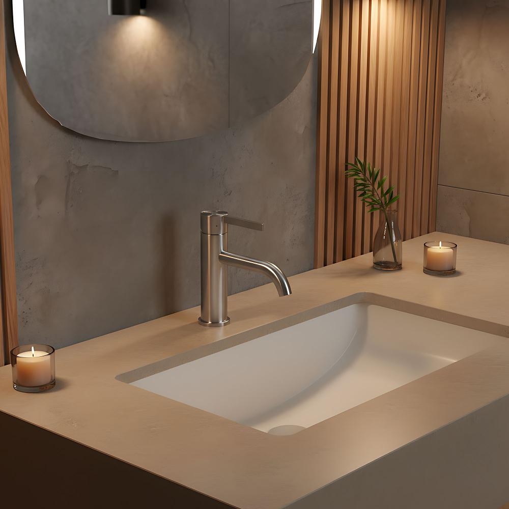 Bateria Umywalkowa Rea Foster nikiel szczotkowany niska