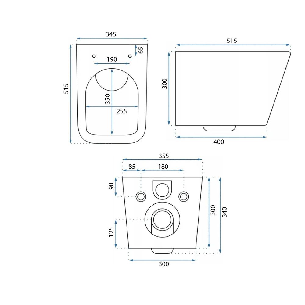 Klozetas pakabinamas Rea Julio Rimless