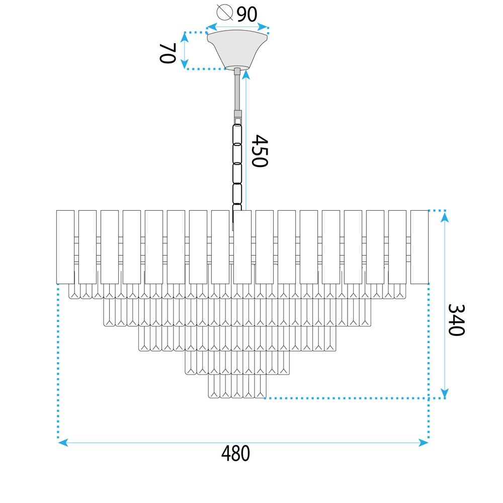 Hängelampe Cristal G056-CP 50cm GOLD