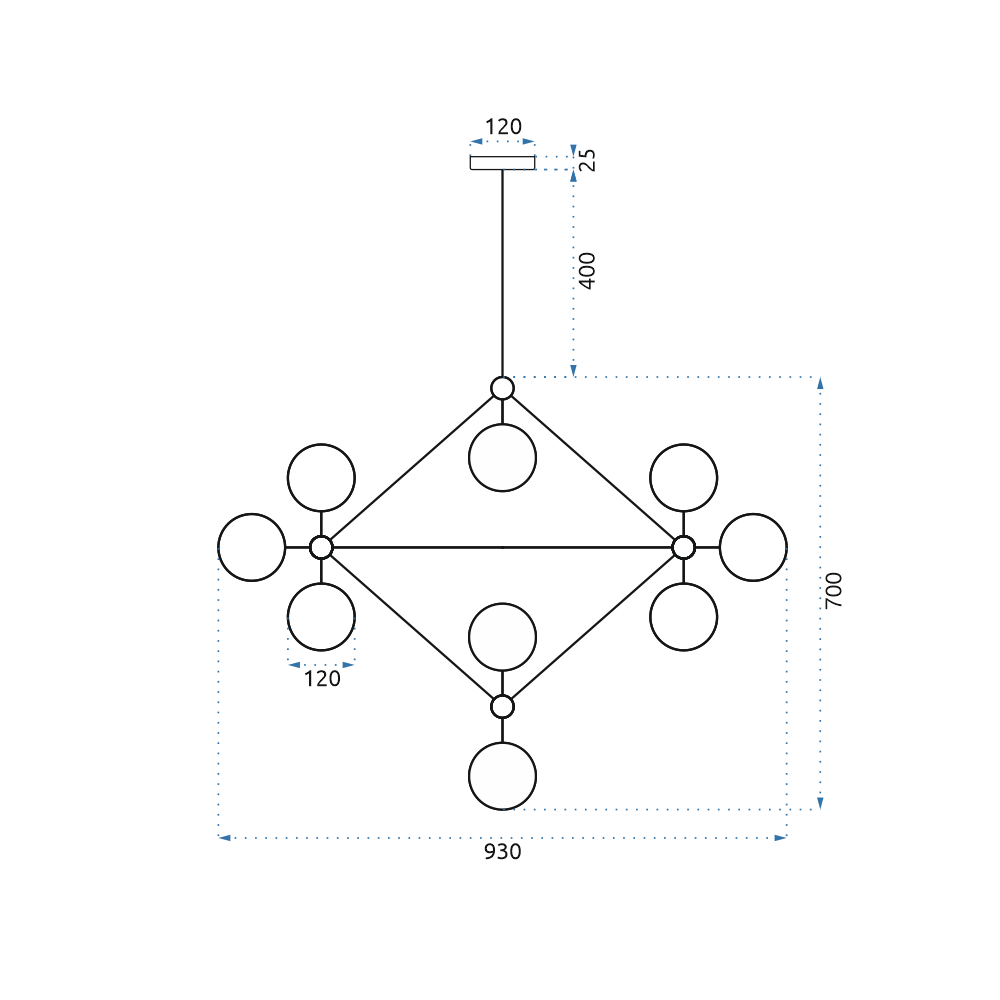 Deckenlampe APP267-15C Gold