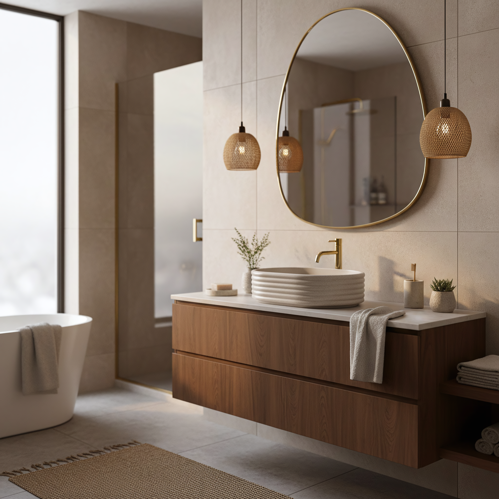 Countertop Basin Rea Nicoletta Beige