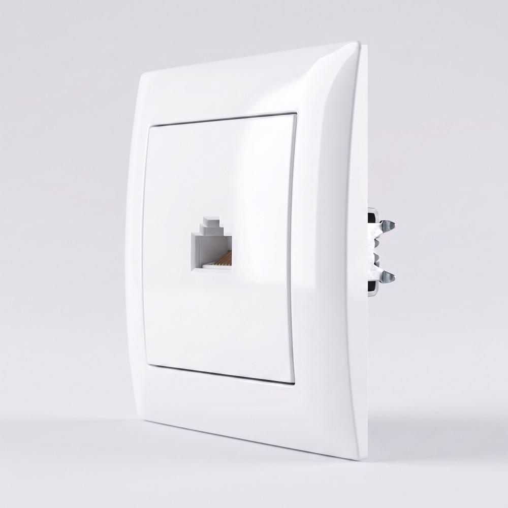 Gniazdo RJ45 z ramką OSTE JNH010-S Białe