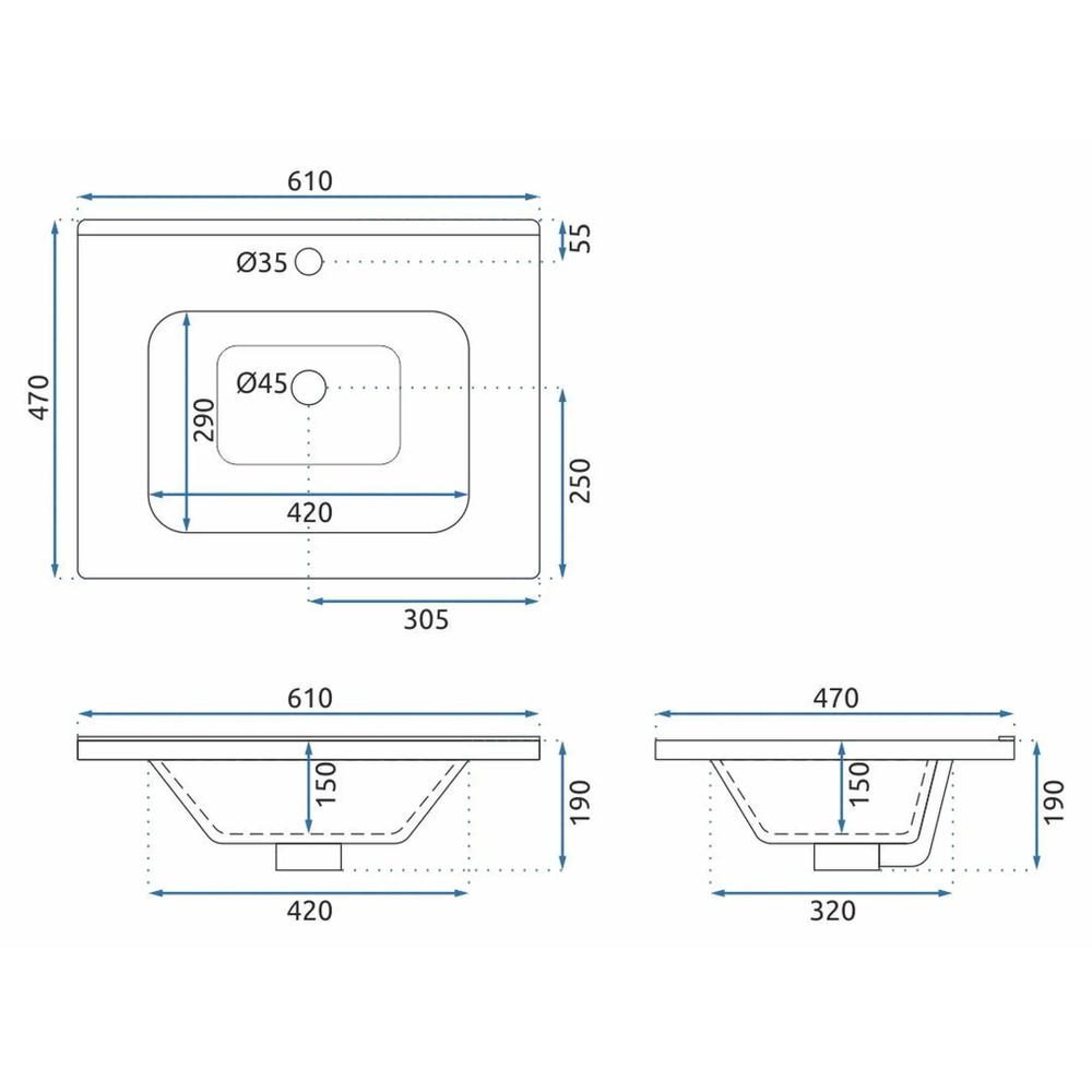 Ensemble de meubles de salle de bain avec vasque Astor 60 cm Beige