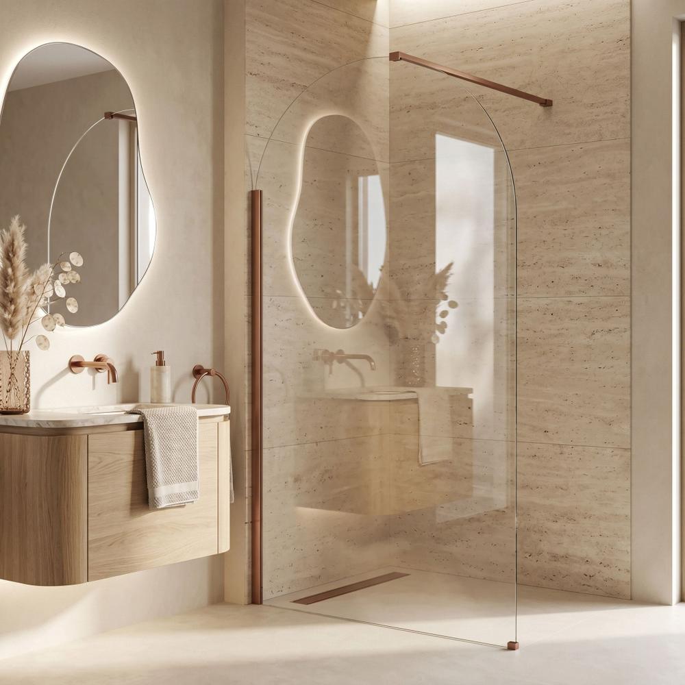 Ścianka prysznicowa Walk-In Rea Heaven Brush Copper 90