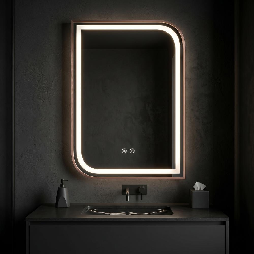 Mirror LED ZONE 80x60 BRUSH  ROSE GOLD