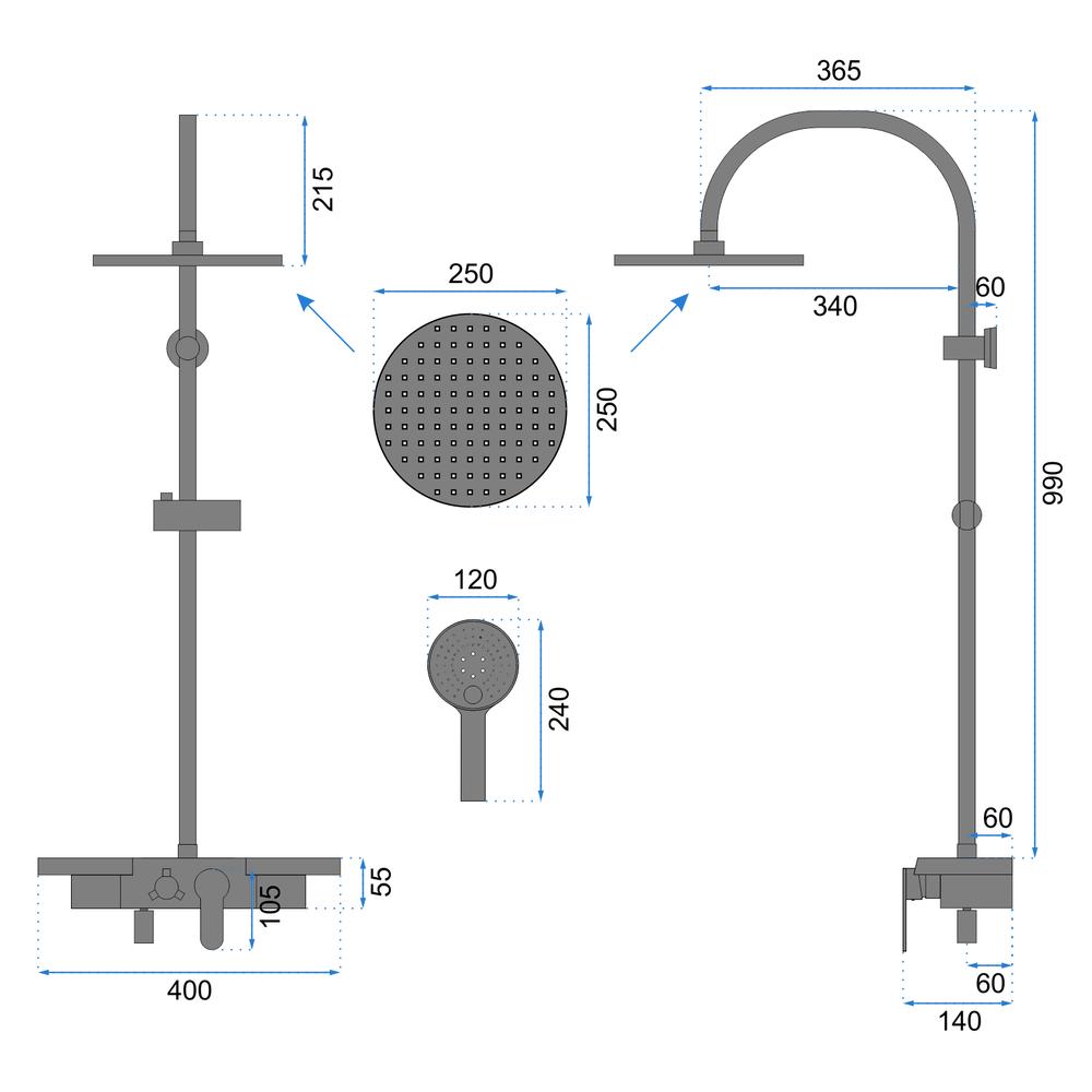 REA Vigo crni set sprejeva