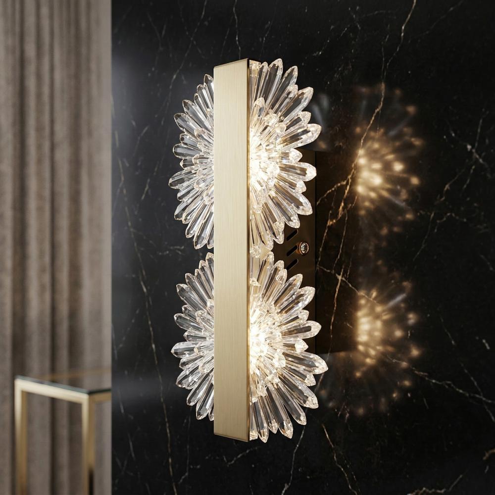 KINKIET ŚCIENNY LED G147-2W GOLD ZŁOTY SZCZOTKOWANY