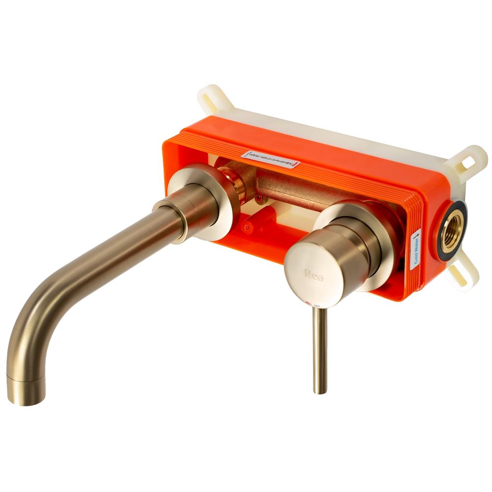 Podomítková umyvadlová baterie REA LUNGO Gold Brush + BOX