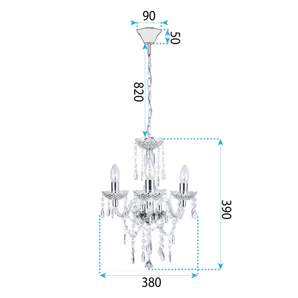 Deckenleuchte EBT006-3CP TRANSPARENT