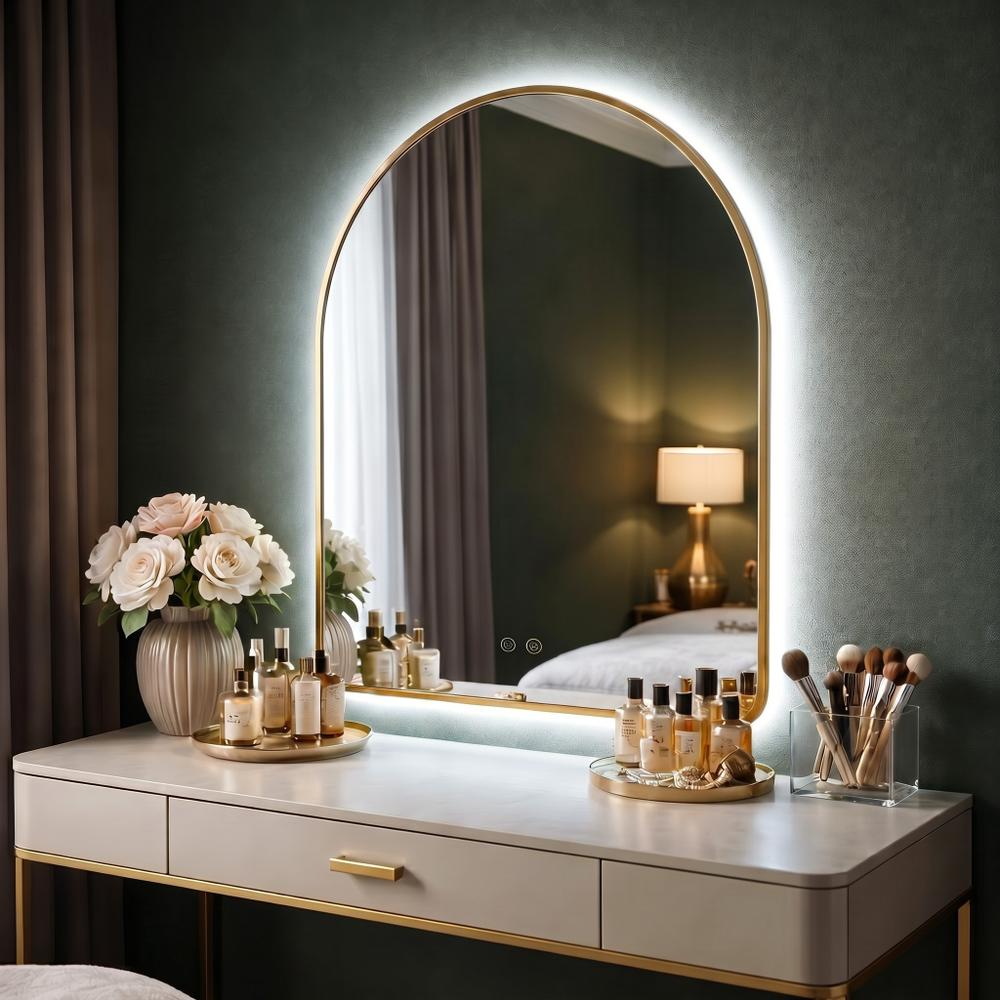 Огледало LED 80x60cm CAMLOT Brush Gold