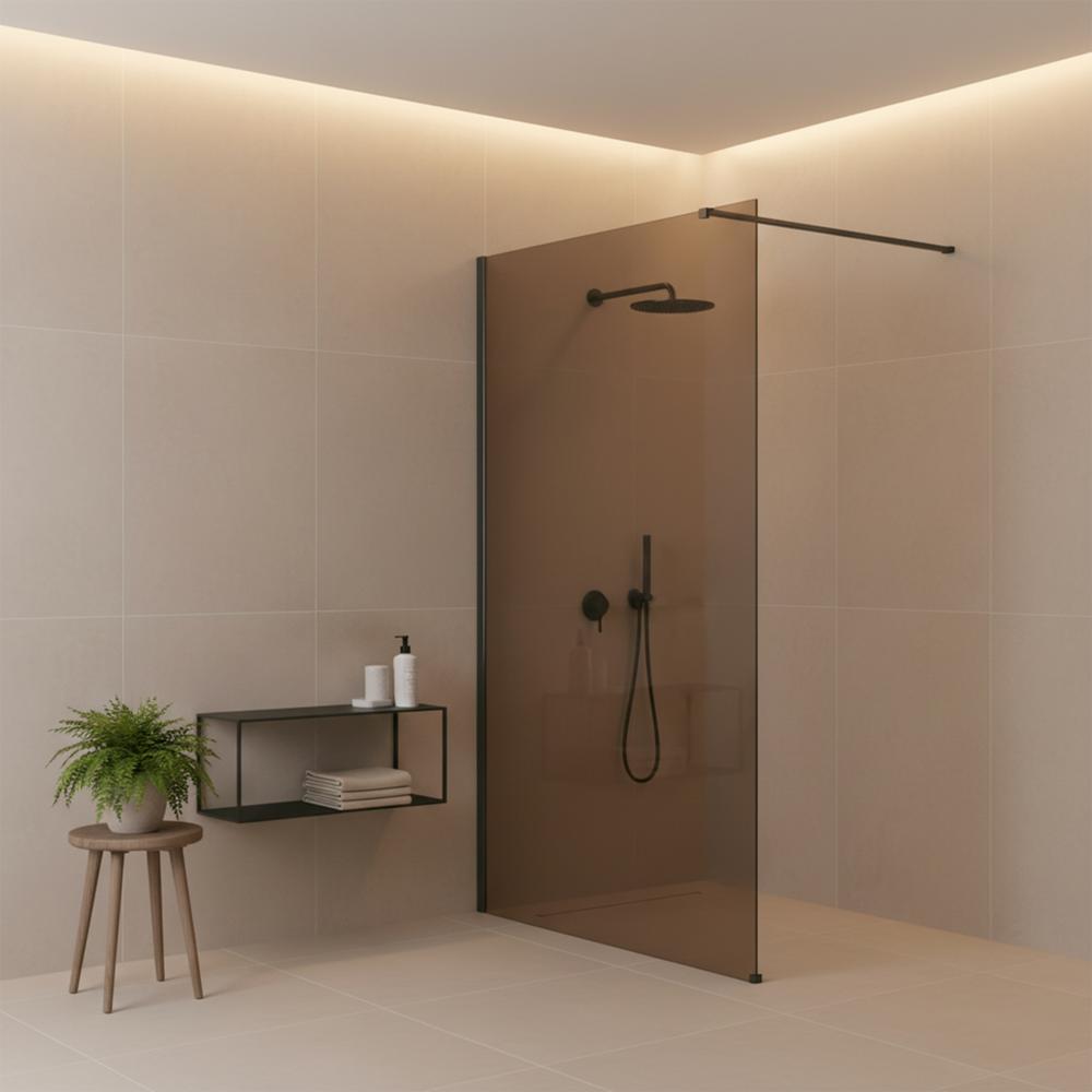 Stena za prhanje Rea Flexi Brown / Titan 80