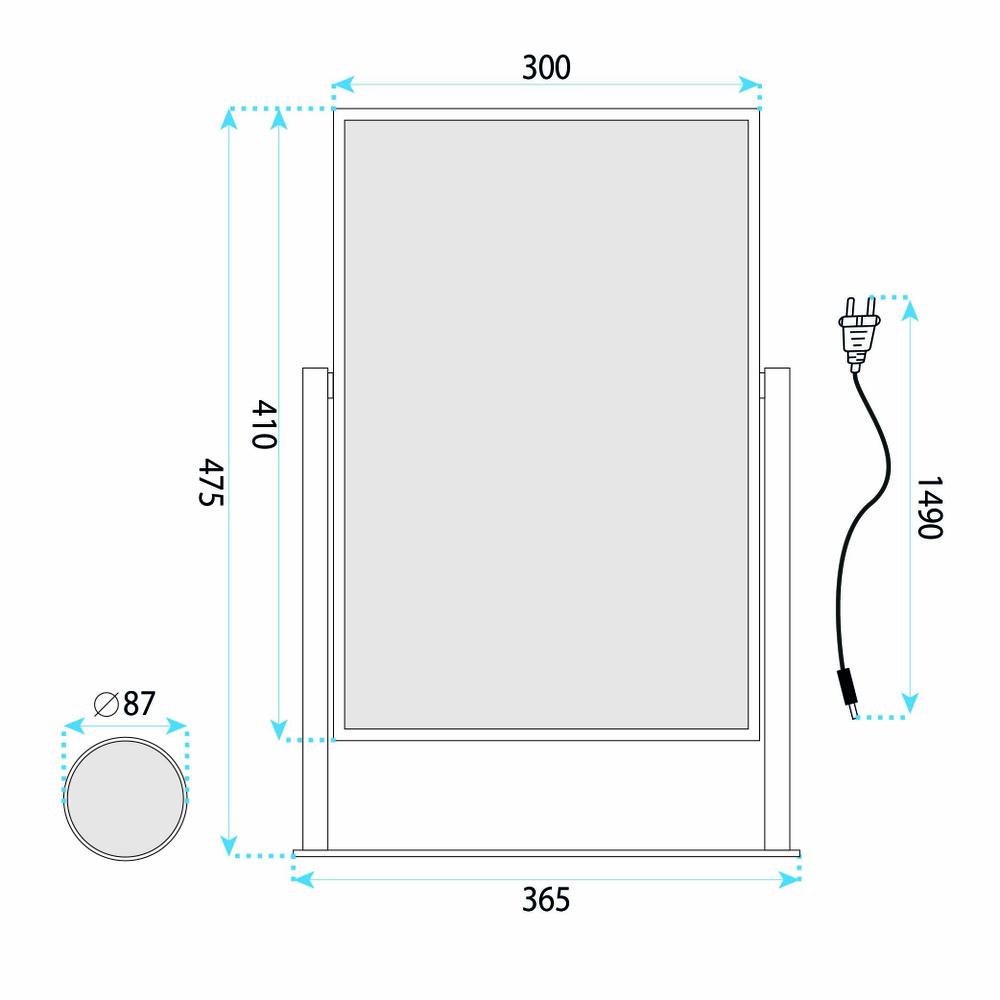 Lustro LED LUMI L.Gold 30x40cm