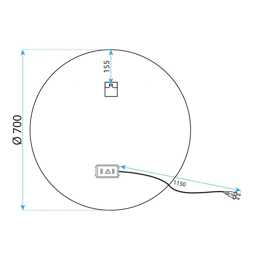 Огледало LED 70cm MMJ Black