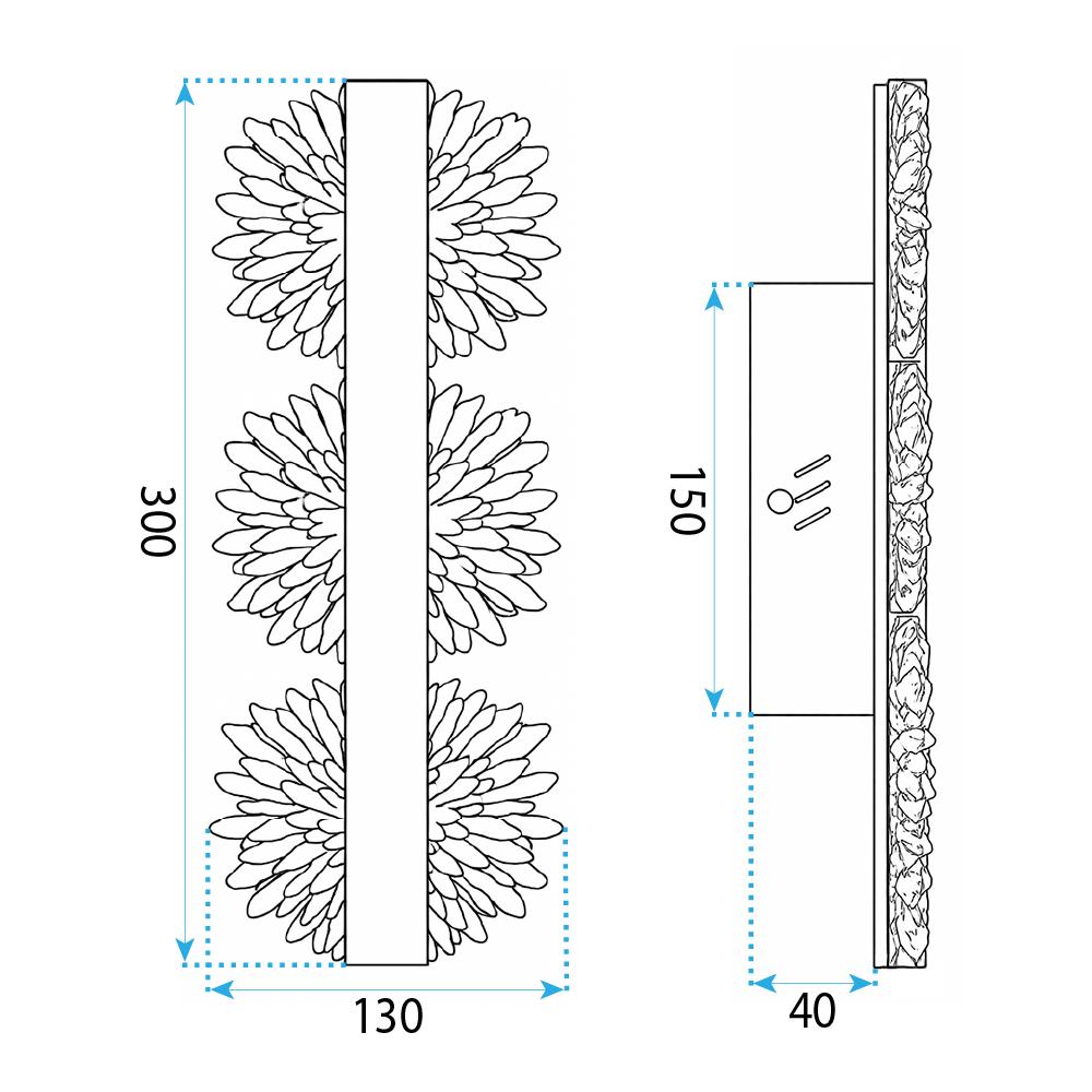 KINKIET ŚCIENNY LED G149-3W GOLD ZŁOTY SZCZOTKOWANY