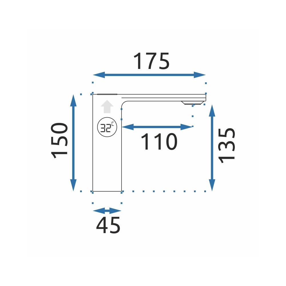 Rea Mils LCD Chrome Niska slavina za umivaonik