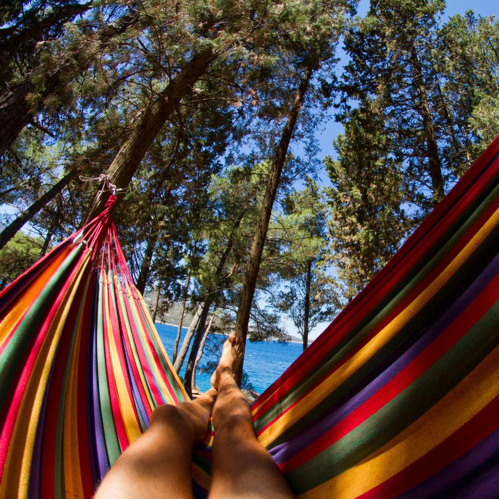 Hamak 1-osobowy z poprzeczką 40cm 400257 Red