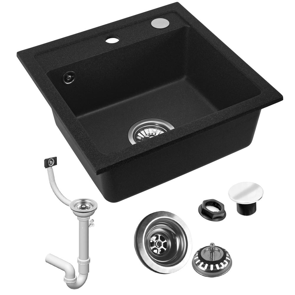 West granitni umivalnik črne kovine