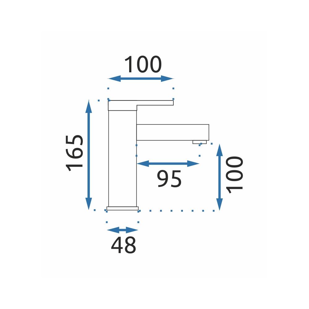 Wastafelkraan Rea Pixel Chrom Low